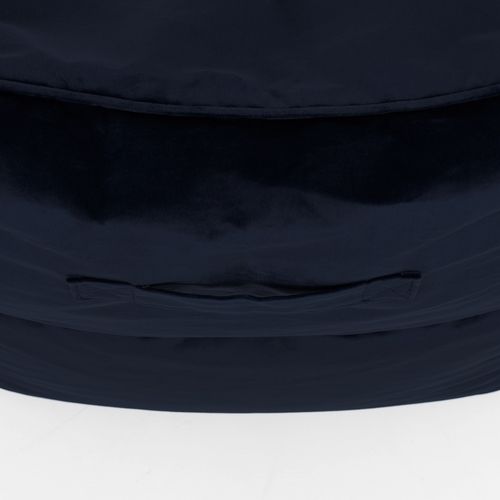 Pouf Fauteuil Natalia Avec Repose-pied Carré Velours Bleu Minuit, 88 X 100cm