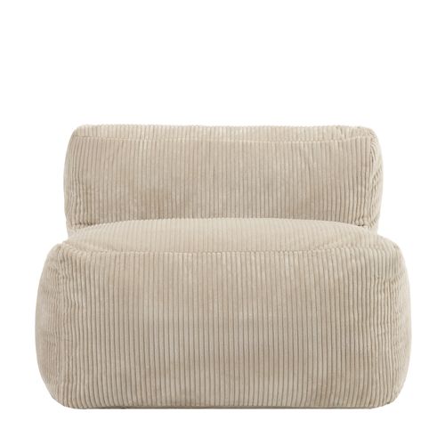 Module D'assise Sans Accoudoirs En Velours Côtelé Beige Zen