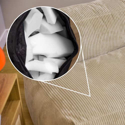 Module D'assise Sans Accoudoirs En Velours Côtelé Beige Zen