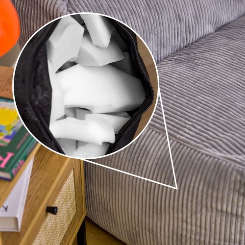 Module D'assise Sans Accoudoirs En Velours Côtelé Gris Zen