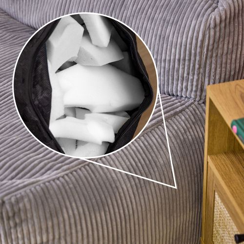 Ensemble Canapé Poufs Zen 3 Pièces : Angle, Fauteuil Et Repose-pieds Gris