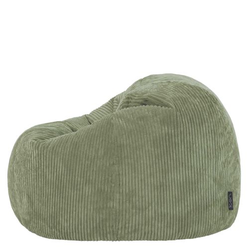 Pouf Poire Classique Kingston En Velours Côtelé Vert Sauge 85x85x50cm