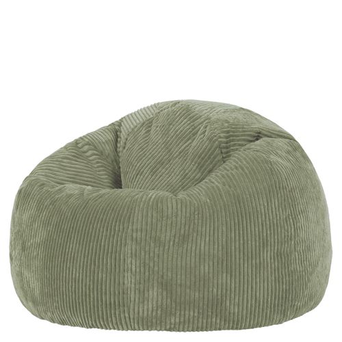 Pouf Poire Classique Kingston En Velours Côtelé Vert Sauge 85x85x50cm