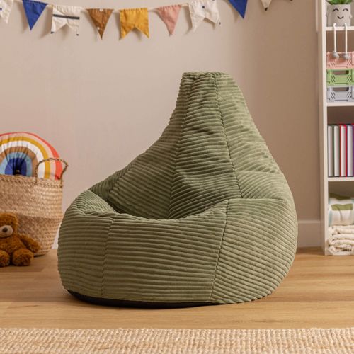Poire Enfant Dalton Inclinable Velours Côtelé Vert Sauge, 69x65x59cm
