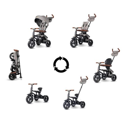 Tricycle Rito Deluxe Caoutchouc Gris
