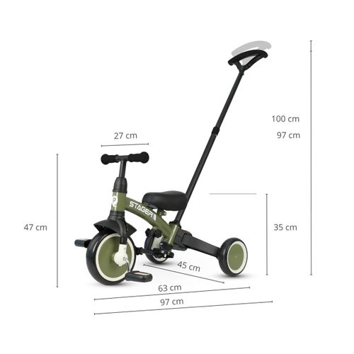 Tricycle  Stager 3-en-1 Vert