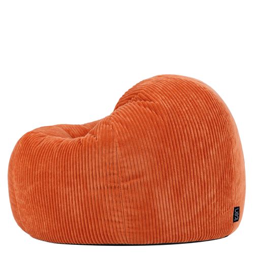 Pouf Poire Classique Kingston En Velours Côtelé Orange Terracotta 85x85x50cm