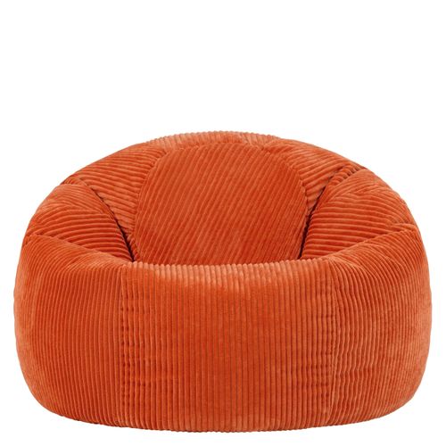 Pouf Poire Classique Kingston En Velours Côtelé Orange Terracotta 85x85x50cm
