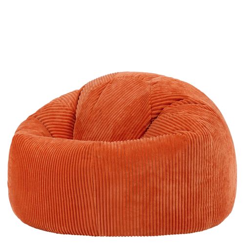 Pouf Poire Classique Kingston En Velours Côtelé Orange Terracotta 85x85x50cm