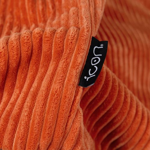 Pouf Poire Classique Kingston En Velours Côtelé Orange Terracotta 85x85x50cm