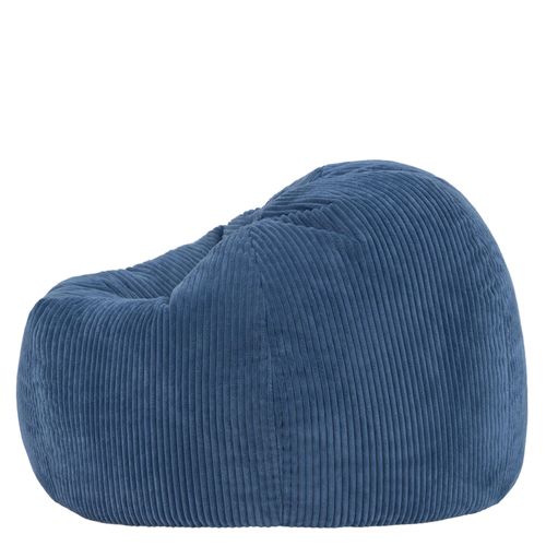 Pouf Poire Classique Kingston En Velours Côtelé Bleu Jeans 85x85x50cm