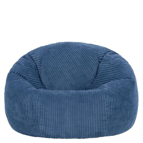 Pouf Poire Classique Kingston En Velours Côtelé Bleu Jeans 85x85x50cm