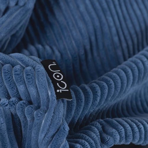 Pouf Poire Classique Kingston En Velours Côtelé Bleu Jeans 85x85x50cm