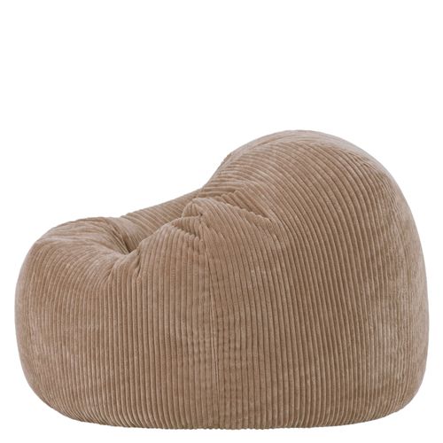 Pouf Poire Classique Kingston En Velours Côtelé Brun Moka 85x85x50cm