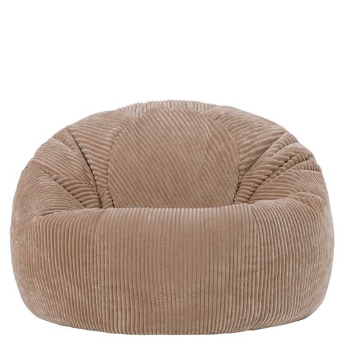 Pouf Poire Classique Kingston En Velours Côtelé Brun Moka 85x85x50cm