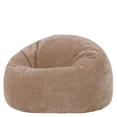 Pouf Poire Classique Kingston En Velours Côtelé Brun Moka 85x85x50cm