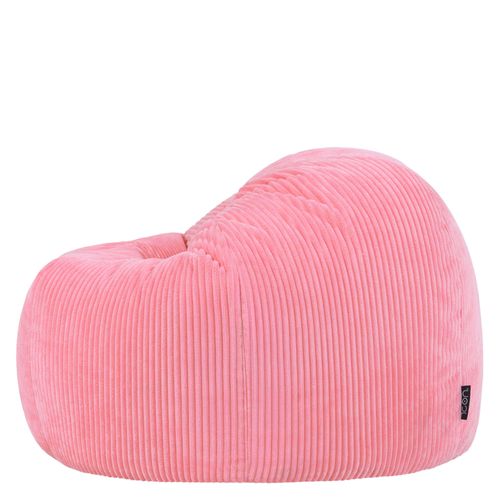 Pouf Poire Classique Kingston En Velours Côtelé Rose Bubble-gum 85x85x50cm