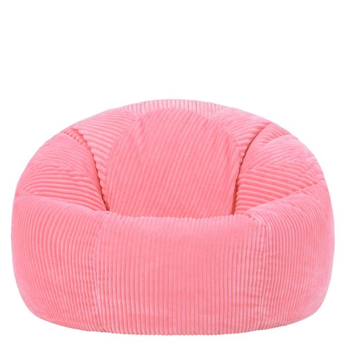 Pouf Poire Classique Kingston En Velours Côtelé Rose Bubble-gum 85x85x50cm