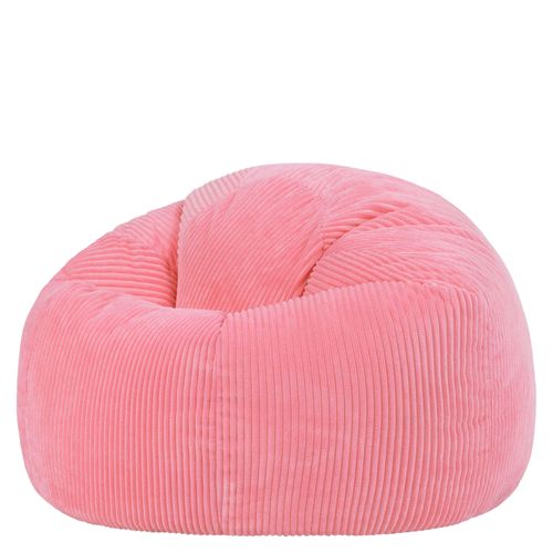Pouf Poire Classique Kingston En Velours Côtelé Rose Bubble-gum 85x85x50cm