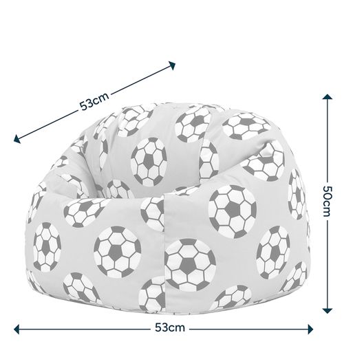 Pouf Fauteuil Poire Enfant Imprimé Football, Chambre, Salon, Jardin, 55 X 53cm
