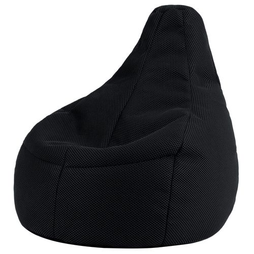 Pouf Poire Gamer à Dossier Incliné En Maille Mesh Tech Noir, Salon, Chambre, 90x84x73cm
