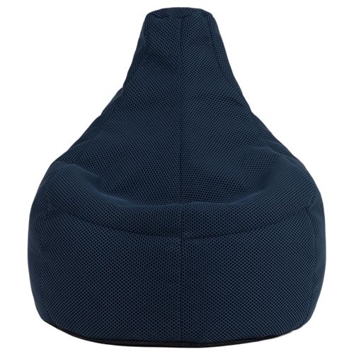 Pouf Poire Gamer à Dossier Incliné En Maille Mesh Tech Bleu Marine, Salon, Chambre, 90x84x73cm