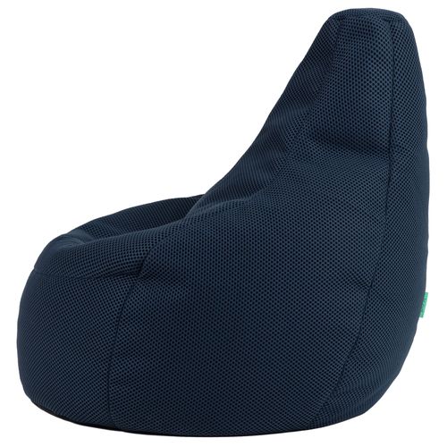 Pouf Poire Gamer à Dossier Incliné En Maille Mesh Tech Bleu Marine, Salon, Chambre, 90x84x73cm