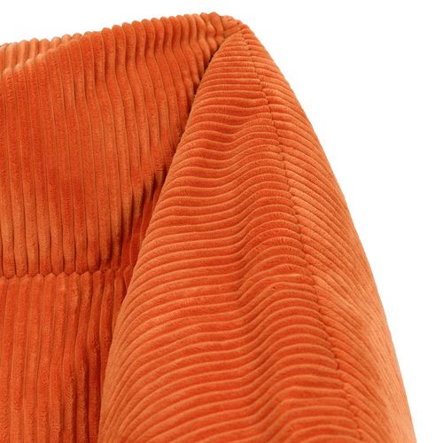 Pouf Fauteuil Poire Natalia Velours Côtelé Orange Terracotta, Salon Et Chambre, 97x84x73cm