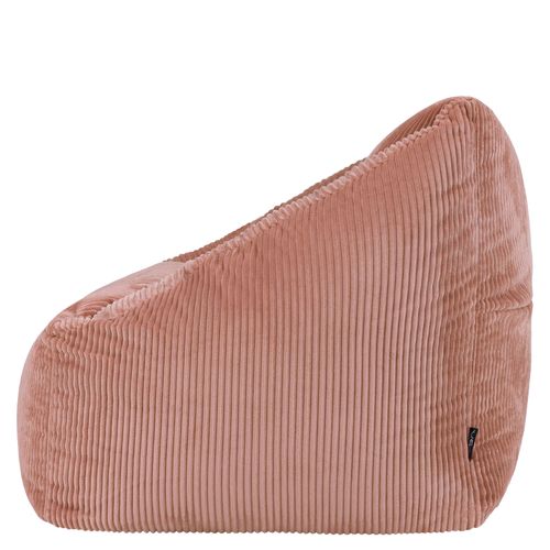 Pouf Fauteuil Poire Natalia Velours Côtelé Rose, Salon Et Chambre, 97x84x73cm