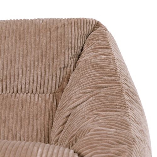Pouf Fauteuil Poire Natalia Velours Côtelé Brun Moka, Salon Et Chambre, 97x84x73cm