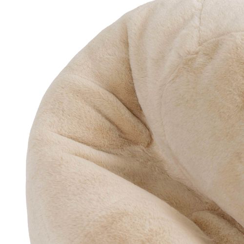Pouf Poire Icon Fausse Fourrure De Lapin Beige, Salon, Chambre, 85x85x50cm