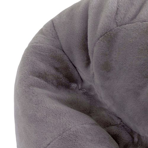 Pouf Poire Icon Fausse Fourrure De Lapin Gris Clair, Salon, Chambre, 85x85x50cm