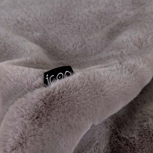 Pouf Poire Icon Fausse Fourrure De Lapin Gris Clair, Salon, Chambre, 85x85x50cm
