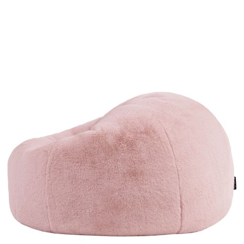 Pouf Poire Icon Fausse Fourrure De Lapin Rose, Salon, Chambre, 85x85x50cm