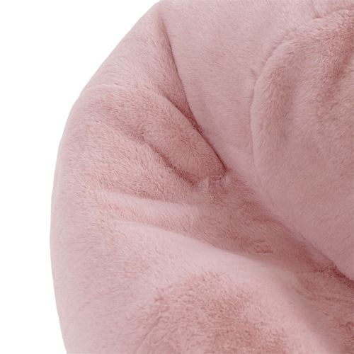 Pouf Poire Icon Fausse Fourrure De Lapin Rose, Salon, Chambre, 85x85x50cm