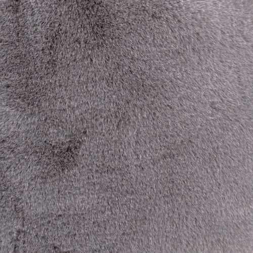 Pouf Poire Large Enfant Kingston Imitation Fourrure Luxueuse De Lapin, Gris Clair 80x80x45cm