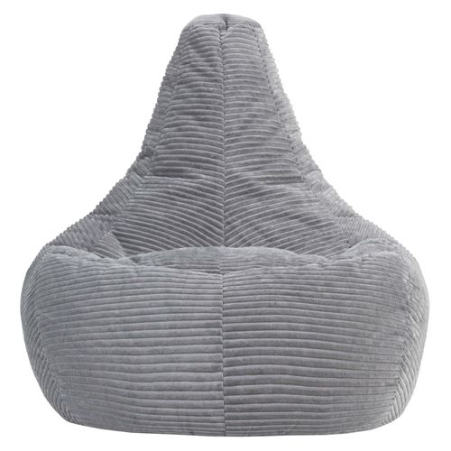 Poire Large XL Dalton Inclinable Velours Côtelé Gris Clair, Salon, Chambre, 94x92x85cm