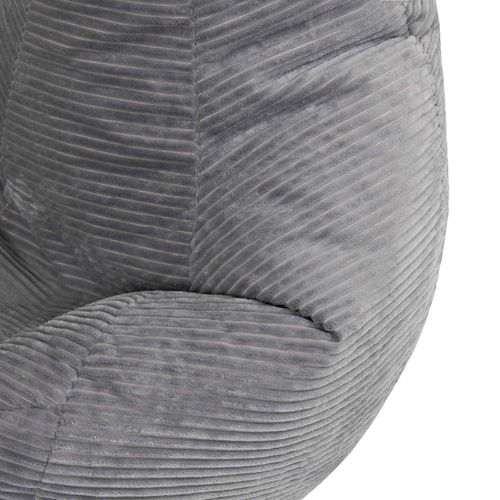 Poire Large XL Dalton Inclinable Velours Côtelé Gris Clair, Salon, Chambre, 94x92x85cm