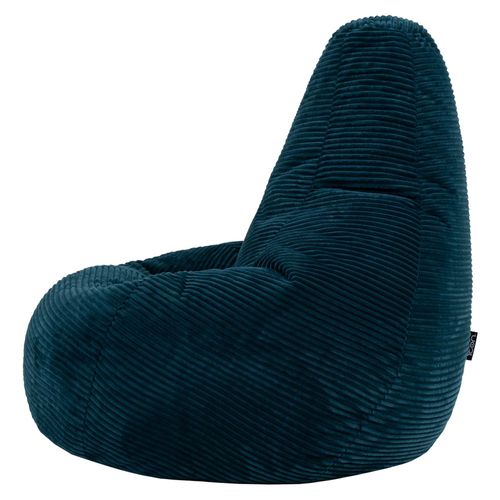 Poire Large XL Dalton Inclinable Velours Côtelé Bleu Canard, Salon, Chambre, 94x92x85cm