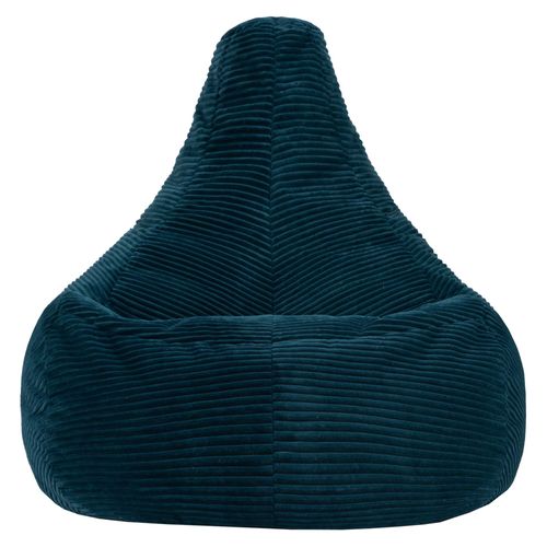 Poire Large XL Dalton Inclinable Velours Côtelé Bleu Canard, Salon, Chambre, 94x92x85cm
