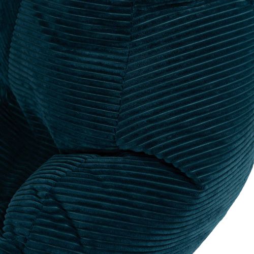 Poire Large XL Dalton Inclinable Velours Côtelé Bleu Canard, Salon, Chambre, 94x92x85cm