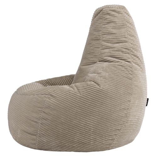 Poire Large XL Dalton Inclinable Velours Côtelé Beige Galet, Salon, Chambre, 94x92x85cm