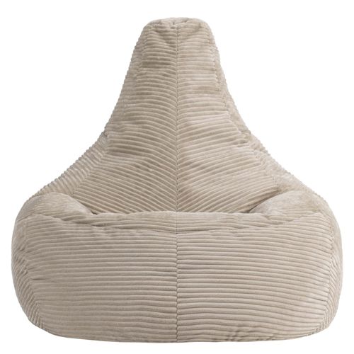 Poire Large XL Dalton Inclinable Velours Côtelé Beige Galet, Salon, Chambre, 94x92x85cm