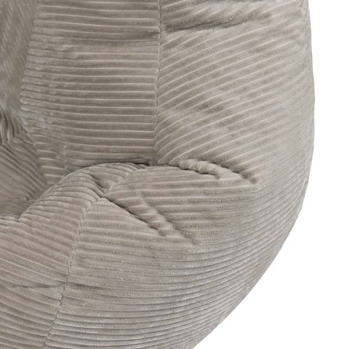 Poire Large XL Dalton Inclinable Velours Côtelé Beige Galet, Salon, Chambre, 94x92x85cm