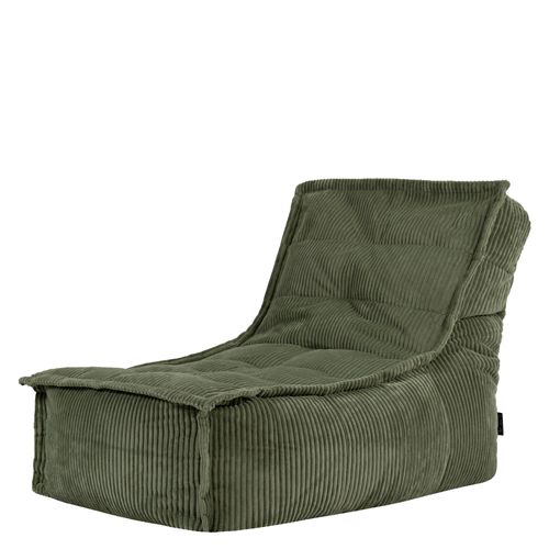 Pouf Chauffeuse Dolce En Velours Côtelé Vert Sauge 75 X 96 X 75 Cm