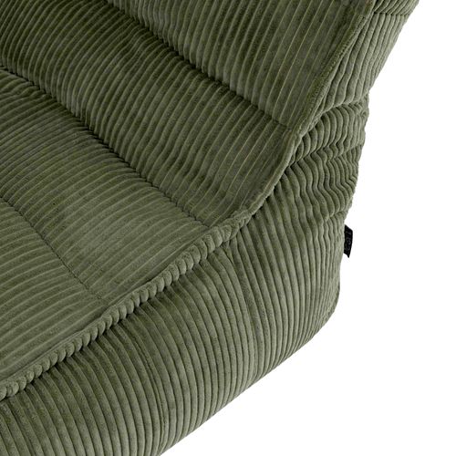 Pouf Chauffeuse Dolce En Velours Côtelé Vert Sauge 75 X 96 X 75 Cm