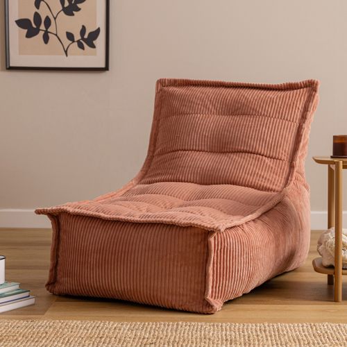 Pouf Chauffeuse Dolce En Velours Côtelé Rose Aube 75 X 96 X 75 Cm
