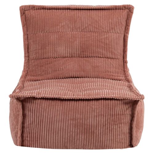 Pouf Chauffeuse Dolce En Velours Côtelé Rose Aube 75 X 96 X 75 Cm