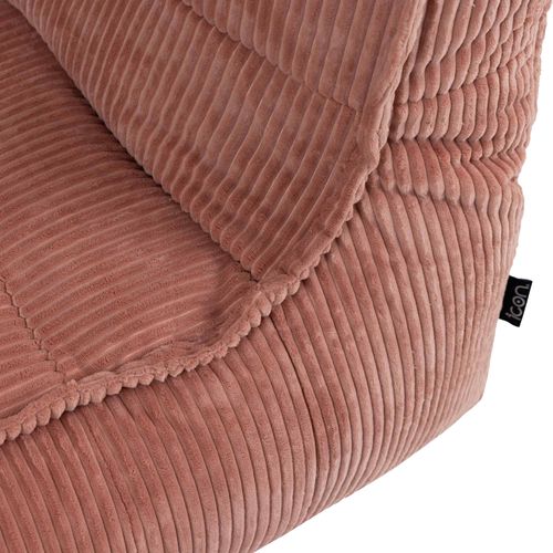 Pouf Chauffeuse Dolce En Velours Côtelé Rose Aube 75 X 96 X 75 Cm