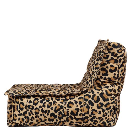 Pouf Chauffeuse Dolce En Tissu Imprimé Léopard 75 X 96 X 75 Cm